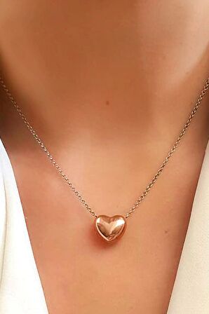 İtalyan tasarımı 925 ayar gümüş bombeli lüks kalp kolye