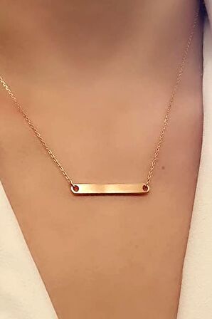 İtalyan tasarımı 925 ayar gümüş rose plaka kolye