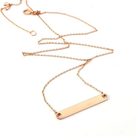 İtalyan tasarımı 925 ayar gümüş rose plaka kolye