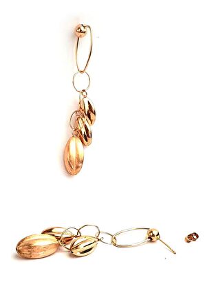 İtalyan tasarımı 925 ayar gümüş rose trend sallantılı küpe