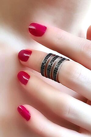 Granat taşlı 925 ayar gümüş rose lüks eklem yüzük