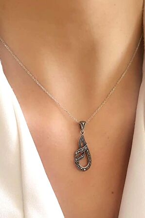 markazit taşlı 925 ayar gümüş kolye