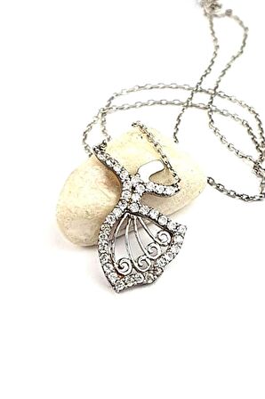 Zirkon taşlı 925 ayar gümüş Semazen figürlü kolye