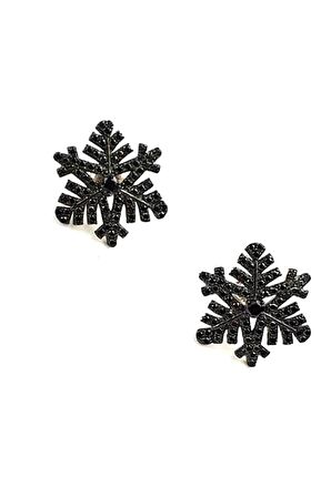 Oniks taşlı 925 ayar gümüş kar tanesi küpe