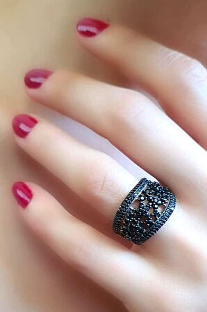 Onik taşlı 925 ayar gümüş rose yüzük