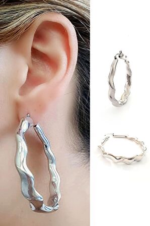 İtalyan 925 ayar gümüş halka küpe