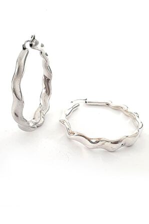 İtalyan 925 ayar gümüş halka küpe