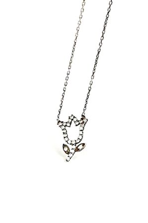 Lale figürlü 925 ayar gümüş zirkon taş detaylı minimal kolye 