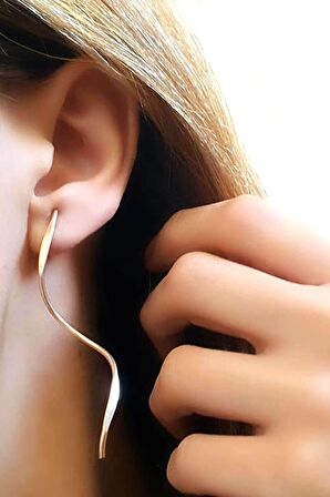 925ayar gümüş rose tasarım tek küpe 