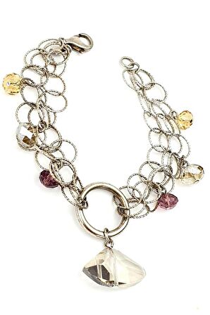 Swarovski taşlı 925 ayar gümüş tasarım bileklik