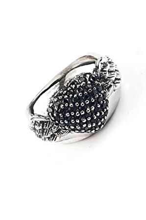 Oniks taşlı 925 ayar gümüş aşkın kanatları tasarım yüzük