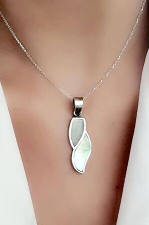 Kaplan sedef taşlı 925 ayar gümüş kolye 