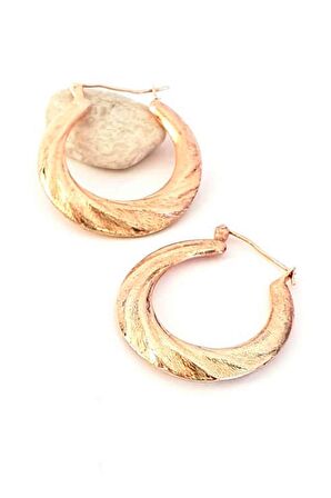 El isi 925 ayar gümüş rose tasarım halka küpe