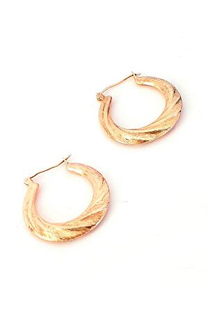 El isi 925 ayar gümüş rose tasarım halka küpe