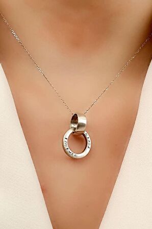 Forever ( sonsuza dek ) yazılı 925 ayar gümüş sevgi bağı kolyesi 