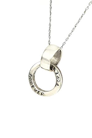 Forever ( sonsuza dek ) yazılı 925 ayar gümüş sevgi bağı kolyesi 