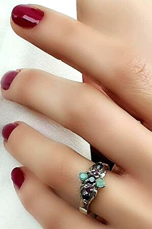 Doğal Ruby 925ayar gümüş yüzük 