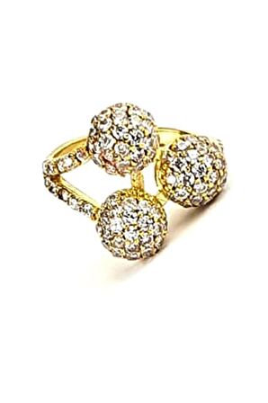 Zirkon taş detaylı italyan tasarımı gümüş modern top yüzük