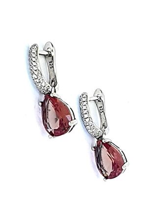 Renk değiştiren 925 ayar gümüş sultan taşı damla küpe