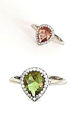 Sultan taşı 925 ayar gümüş damla yüzük