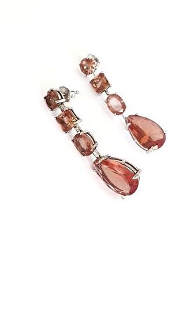 Renk değiştiren sultan taşı 925 ayar gümüş damla küpe 