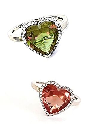 kalp figürlü renk değiştiren sultan taşı 925 ayar gümüş yüzük