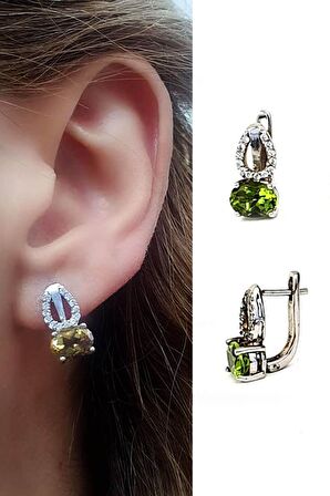 Sultanit taşlı 925 ayar gümüş küpe