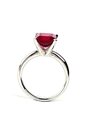 Sky Diamond Red creative rubies 925 ayar gümüş tek taş yüzük