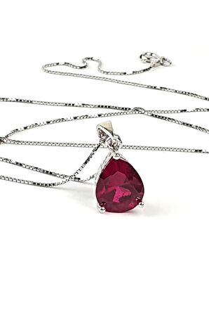 Sky Diamond Red creative rubies 925 ayar gümüş damla kolye