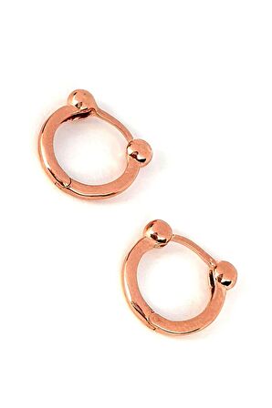 İtalyan 925 ayar gümüş rose trend toplu halka küpe