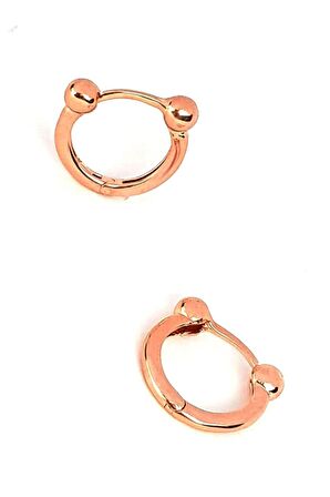 İtalyan 925 ayar gümüş rose trend toplu halka küpe