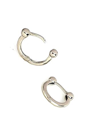 İtalyan 925 ayar gümüş trend toplu halka küpe 