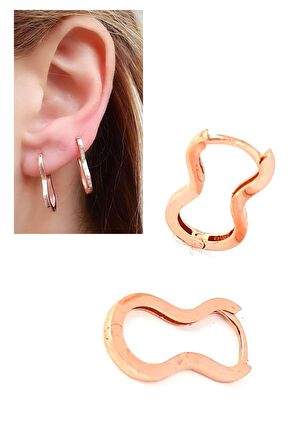 925 ayar gümüş üzerine altın kaplama su dalgası halka küpe