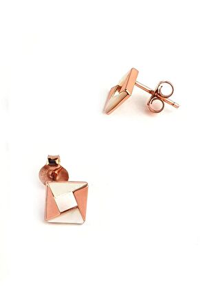 Sedef Taşlı 925ayar Gümüş Rose Küpe