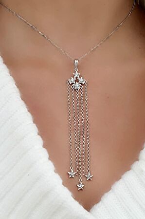 Yıldız Figürlü 925 ayar Gümüş Tasarım Kolye 