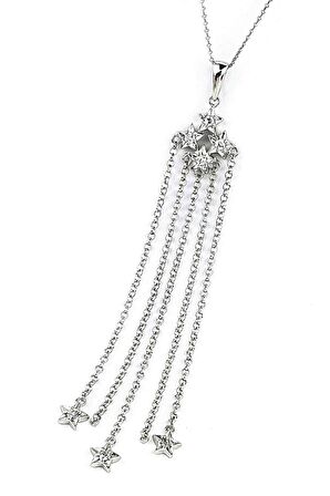 Yıldız Figürlü 925 ayar Gümüş Tasarım Kolye 