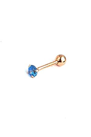 Aquamarin Taşlı 925 ayar Gümüş Rose Tek Taş tragus helix piercing