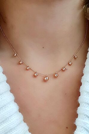 925 ayar Gümüş Rose Trend Kolye