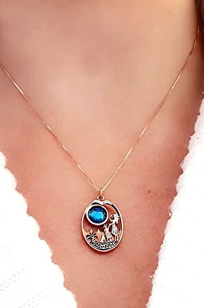 Okyanus Sedefi Özel Tasarım 925 ayar Gümüş Rose Anne Kolye