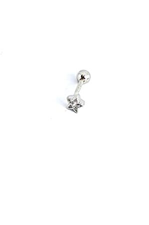 Zirkon Taşlı 925 ayar Gümüş Yıldız Figürlü Tragus Piercing 