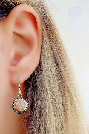 Kök yakut Taşlı 925ayar Gümüş üzerine Altın kaplama tasarım küpe