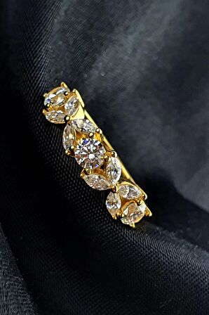 Sky Diamond 925ayar Gümüş Üzerine Altın Kaplama Yüzük