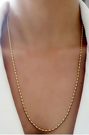 İtalyan 925 ayar gümüş altın Arpa Zincir Kolye