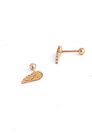 Melek Kanadı Figürlü 925ayar Gümüş Rose Tragus Kıkırdak Piercing