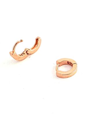 925ayar Gümüş Üzerine Rose Altın Kaplama Tragus Kıkırdak Minimal Tek Halka Küpe 