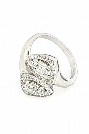 Baget Zirkon Taşlı 925ayar Gümüş ıtalyan tasarımı Yüzük 