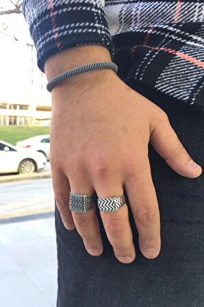 925 ayar Gümüş Trend Erkek Yüzük