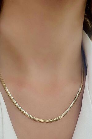 Altın İşçiliği 925ayar Gümüş Üzerine Altın Kaplama Yassı Zincir 