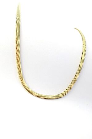 Altın İşçiliği 925ayar Gümüş Üzerine Altın Kaplama Yassı Zincir 