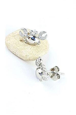 Yengeç Figürlü 925ayar Gümüş Trend Küpe